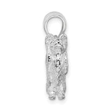 Sterling Silver Pendant with Yorkshire Terrier Design and Textured Fur Detail for Women