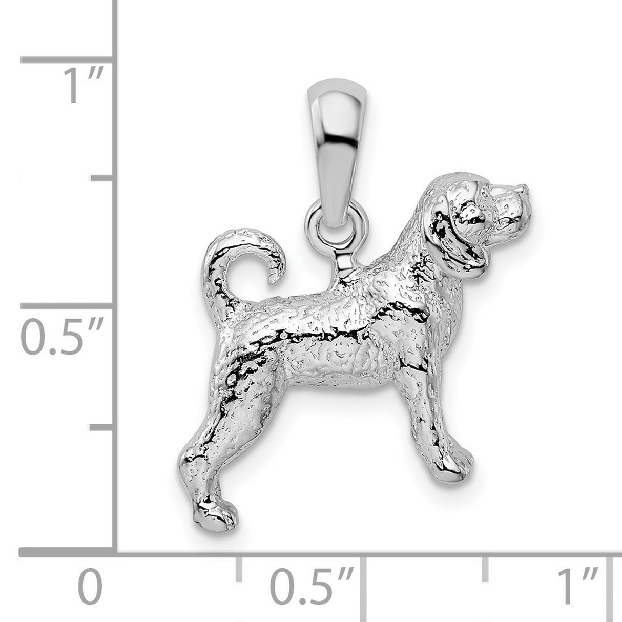 Sterling Silver Dog Pendant with Detailed Hound Design, Symbol of Loyalty and Protection