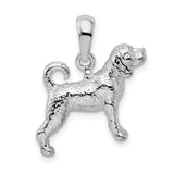 Sterling Silver Dog Pendant with Detailed Hound Design, Symbol of Loyalty and Protection