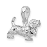 Sterling Silver Basset Hound Pendant, 3D Dog Charm with Detailed Design, Pet Memorial Jewelry