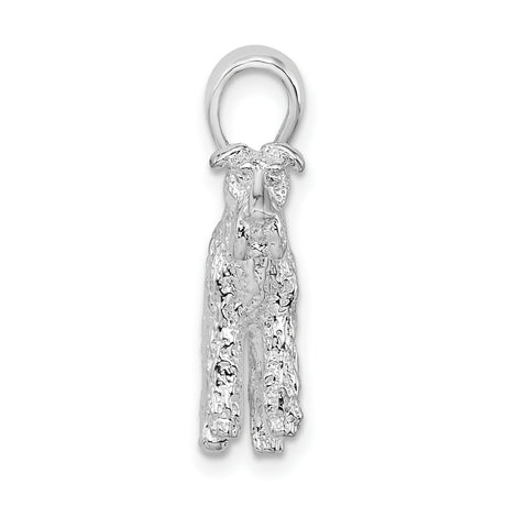 Sterling Silver Schnauzer Dog Pendant, Textured Terrier Charm, Realistic Canine Design