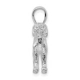 Textured 3-D English Pointer Dog Charm Pendant in Real 925 Sterling Silver