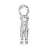 Textured 3-D Basenji Dog Charm Pendant in Real 925 Sterling Silver