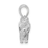 Textured 3-D Shetland Sheepdog Charm Pendant in Real 925 Sterling Silver