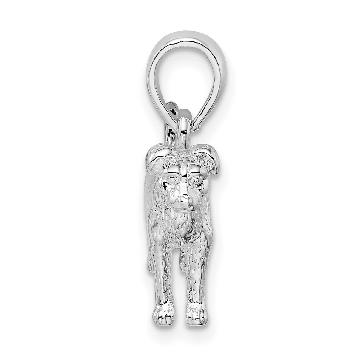 Sterling Silver Dog Pendant with 3D Standing Dog Design, Pet Jewelry and Memorial Keepsake