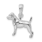 Sterling Silver Dog Pendant with 3D Standing Dog Design, Pet Jewelry and Memorial Keepsake