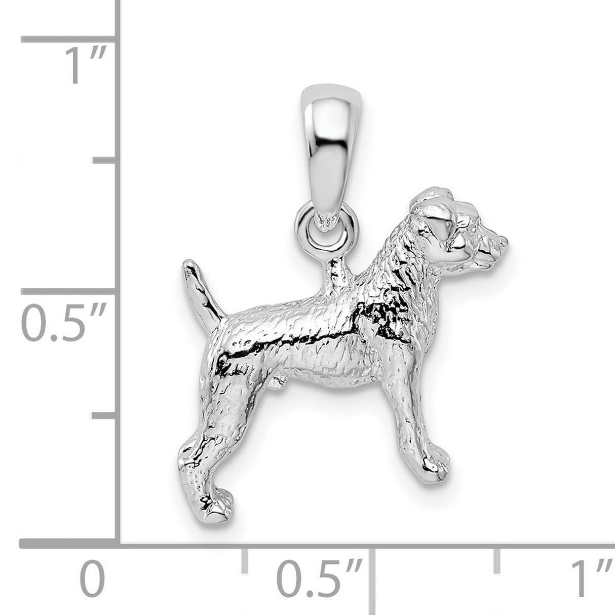Sterling Silver Dog Pendant with 3D Standing Dog Design, Pet Jewelry and Memorial Keepsake