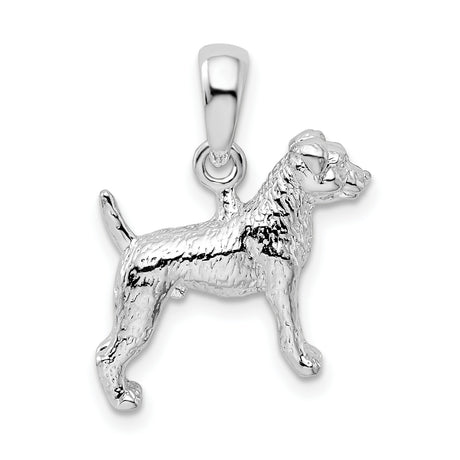 Sterling Silver Dog Pendant with 3D Standing Dog Design, Pet Jewelry and Memorial Keepsake