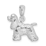 Sterling Silver Cocker Spaniel Dog Pendant, Textured Full-Bodied Canine Charm