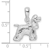 Sterling Silver Cocker Spaniel Dog Pendant, Textured Full-Bodied Canine Charm