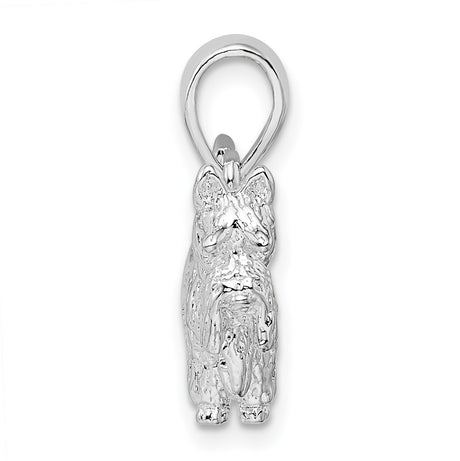 Sterling Silver Scottish Terrier Pendant, Textured Dog Charm, Scottie Dog Jewelry for Women or Unisex