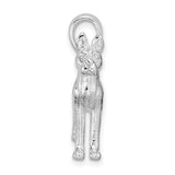 Textured 3-D Great Dane Charm Pendant in Real 925 Sterling Silver