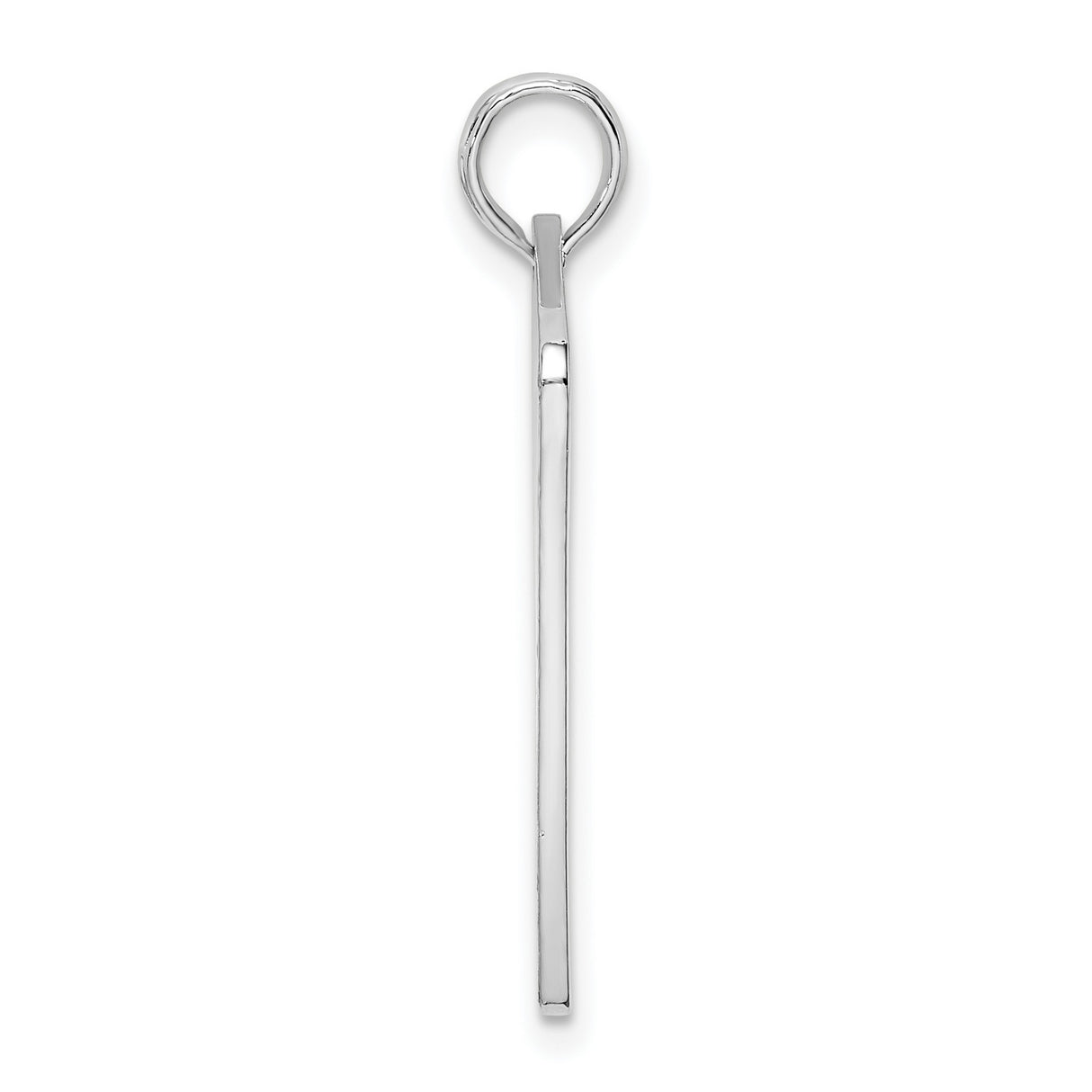 Sterling Silver Saint Thomas Pendant with Textured Background and Polished Lettering