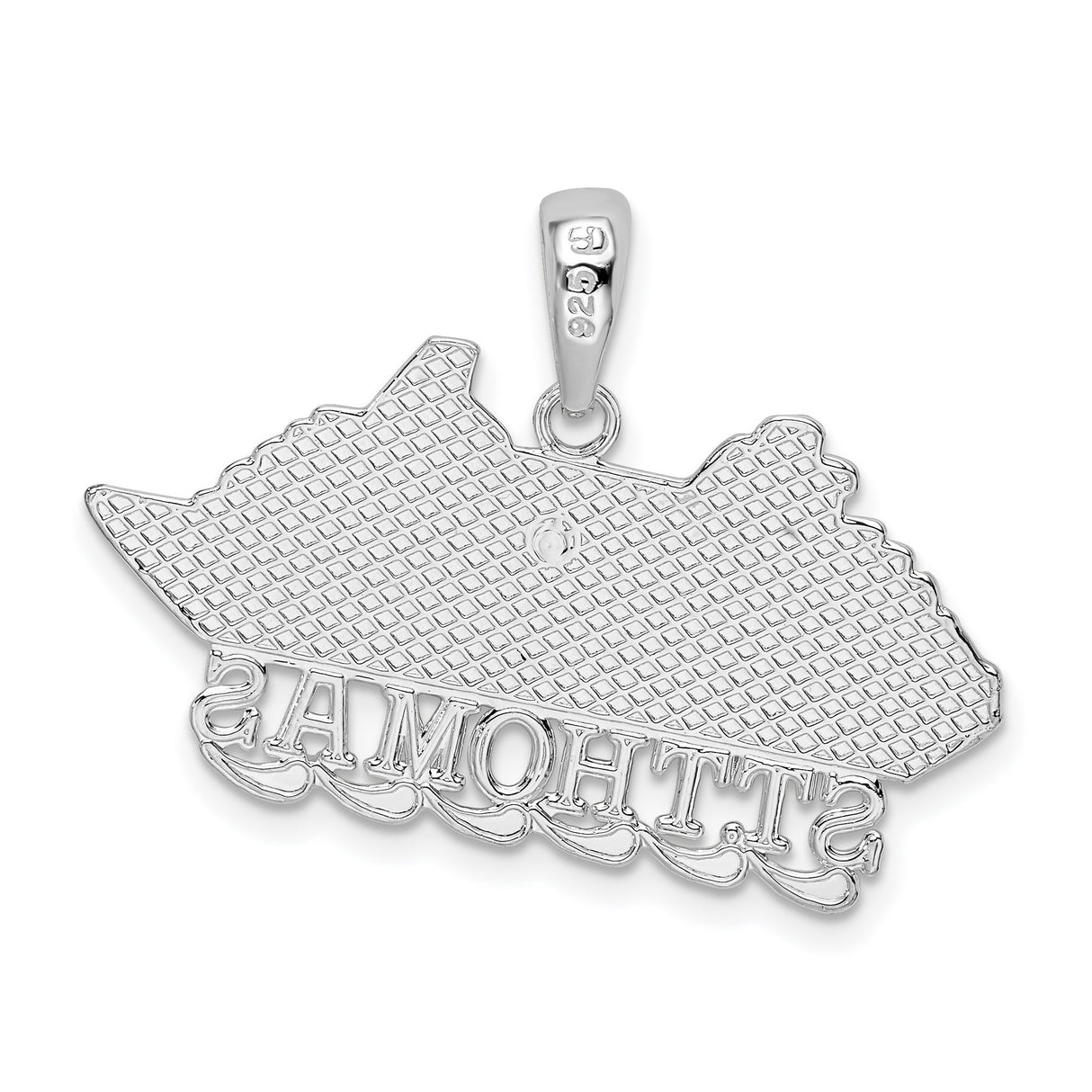 Sterling Silver Cruise Ship Pendant with ST THOMAS, Caribbean Travel Souvenir for Women or Unisex