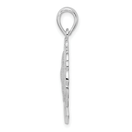 Sterling Silver Pendant with Starfish, Dolphin, and Wave Design, Coastal Ocean Theme