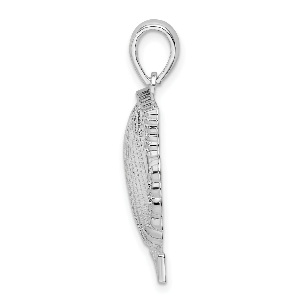 Sterling Silver Scallop Shell Pendant with St Thomas Engraving, Christian Faith Charm