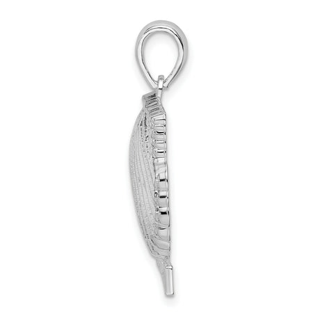 Sterling Silver Scallop Shell Pendant with St Thomas Engraving, Christian Faith Charm