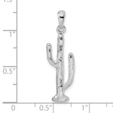 Sterling Silver Saguaro Cactus Pendant, Southwestern Desert Motif Charm for Women or Men