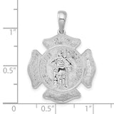 Sterling Silver Saint Florian Medal Pendant with Maltese Cross and Firefighter Emblem
