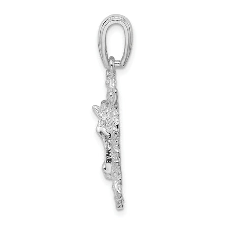 Sterling Silver Horse Head Pendant with Floral and Bow Detail, Western Equestrian Style