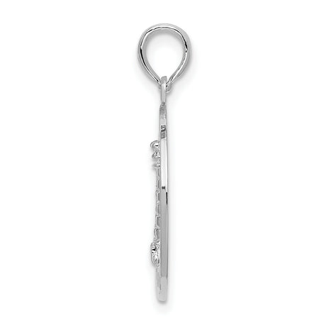 Kennebunkport Circle with Lighthouse Charm Pendant in Real 925 Sterling Silver