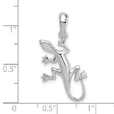 Sterling Silver Gecko Pendant, Polished Lizard with Tribal Charm, Nature-Inspired Animal Jewelry