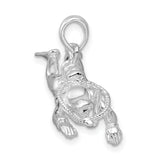 Sterling Silver Scuba Diver Pendant with Detailed Diving Gear and Oxygen Tanks