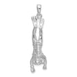 Sterling Silver Scuba Diver Pendant with Flippers, Oxygen Tank, 3D Marine Explorer Charm