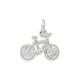 Sterling Silver Bicycle Pendant or Charm, Minimalist Cycling Jewelry for Women and Unisex Riders