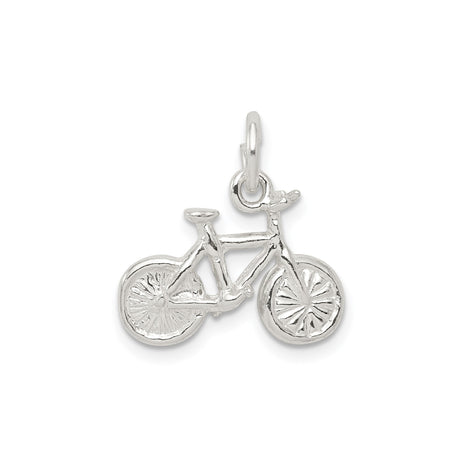 Sterling Silver Bicycle Pendant or Charm, Minimalist Cycling Jewelry for Women and Unisex Riders