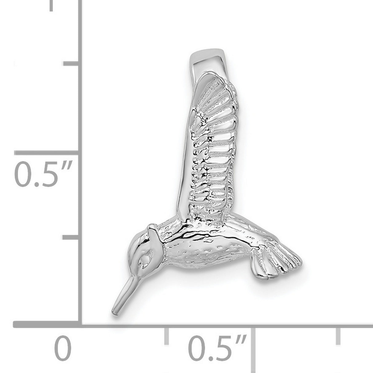 Sterling Silver Hummingbird Pendant with Detailed Wings, Nature Inspired Bird Jewelry for Women