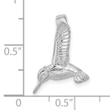 Sterling Silver Hummingbird Pendant with Detailed Wings, Nature Inspired Bird Jewelry for Women
