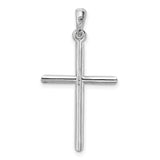 Sterling Silver Cross Pendant with Beveled Ends and Polished Finish for Men and Women