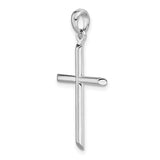 Sterling Silver Cross Pendant with Beveled Ends and Polished Finish for Men and Women