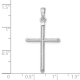 Sterling Silver Cross Pendant with Beveled Ends and Polished Finish for Men and Women