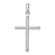 Sterling Silver Cross Pendant with Beveled Ends and Polished Finish for Men and Women