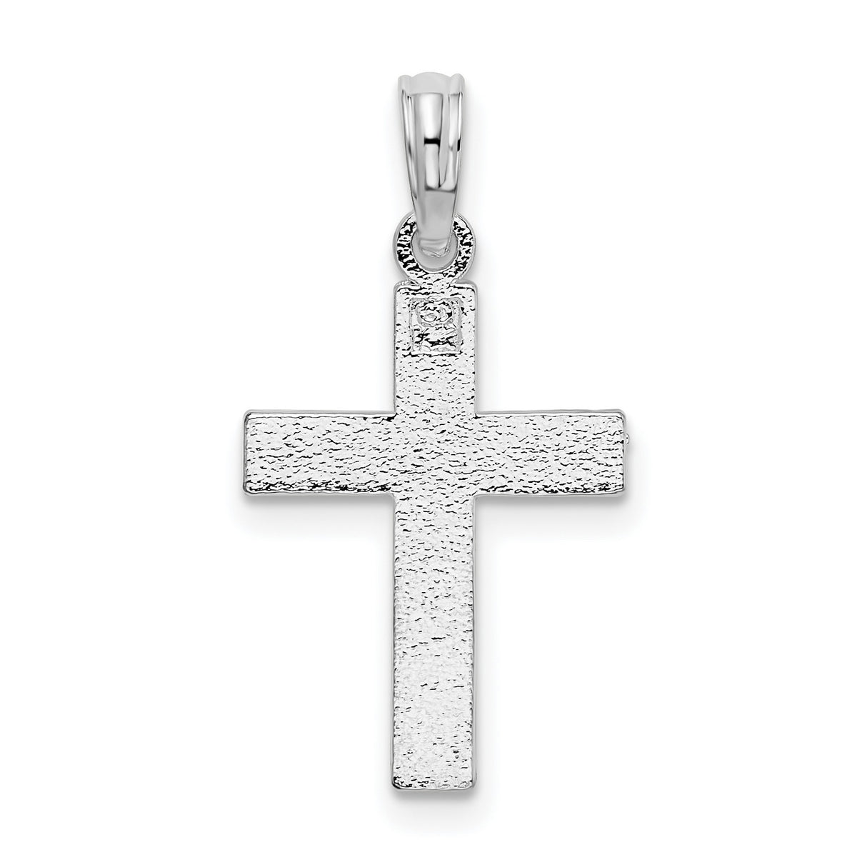 All-over Diamond-Cut Latin Cross Charm Pendant in Real 925 Sterling Silver