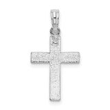 All-over Diamond-Cut Latin Cross Charm Pendant in Real 925 Sterling Silver