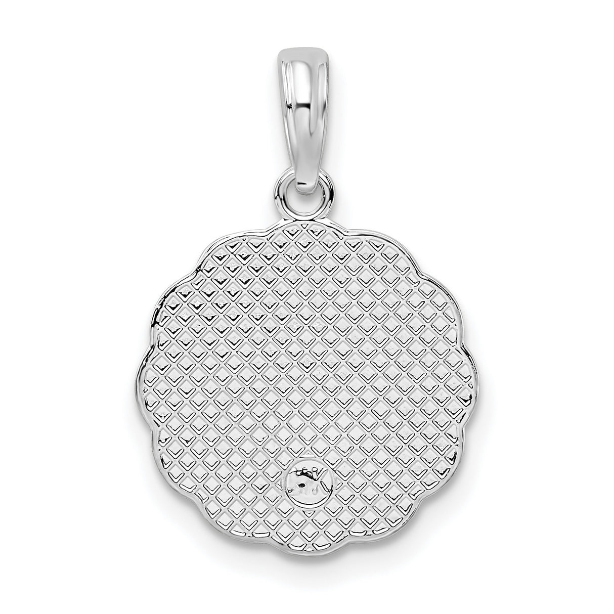 Sterling Silver Communion Pendant with Chalice Symbol and Scalloped Edge
