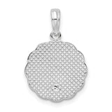 Sterling Silver Communion Pendant with Chalice Symbol and Scalloped Edge