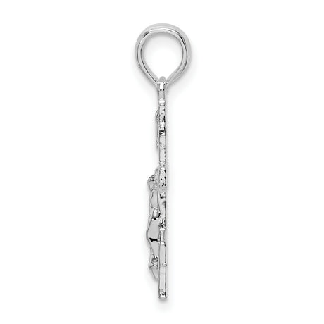 Sterling Silver Crucifix Pendant with Detailed Jesus and Byzantine Cross Design