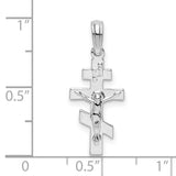 Sterling Silver Crucifix Pendant with Detailed Jesus and Byzantine Cross Design