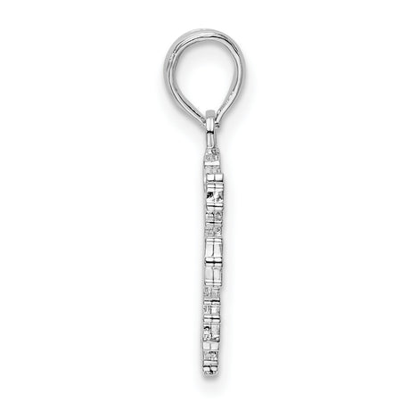 Sterling Silver Snowflake Pendant with Cutout Design and Diamond Accent