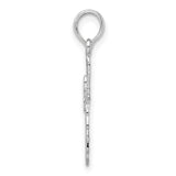 Sterling Silver Cross Pendant with Cut-Out Design, Floral Motif and Leaf Details