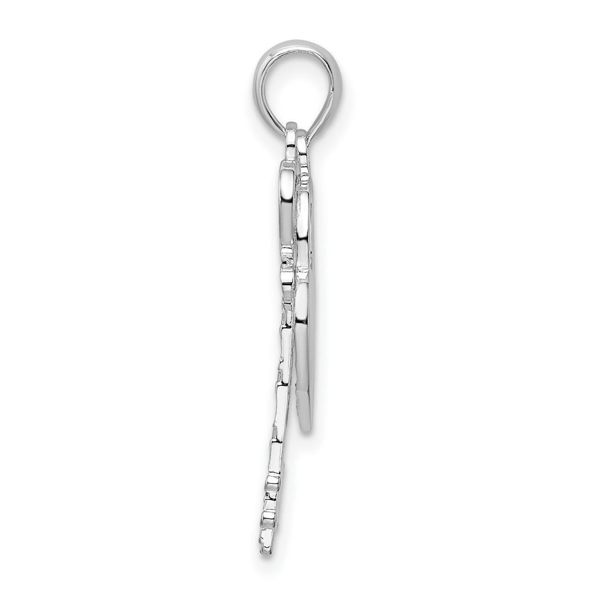 Sterling Silver Heart Key Pendant with Filigree Design and Keyhole Motif for Women