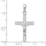 Sterling Silver Crucifix Cross Pendant with Jesus Figure, Mirror Finish, Spiritual Design
