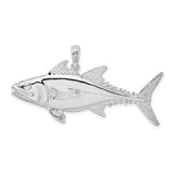 Sterling Silver Tuna Fish Pendant with Lifelike Ocean Detailing, Nautical Fishing Charm