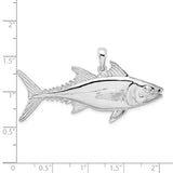 Sterling Silver Tuna Fish Pendant with Lifelike Ocean Detailing, Nautical Fishing Charm