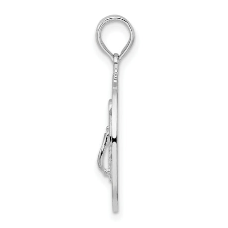 Sterling Silver Flip-Flop Pendant with Pentwater MI Engraving, Coastal Lake Vacation Charm