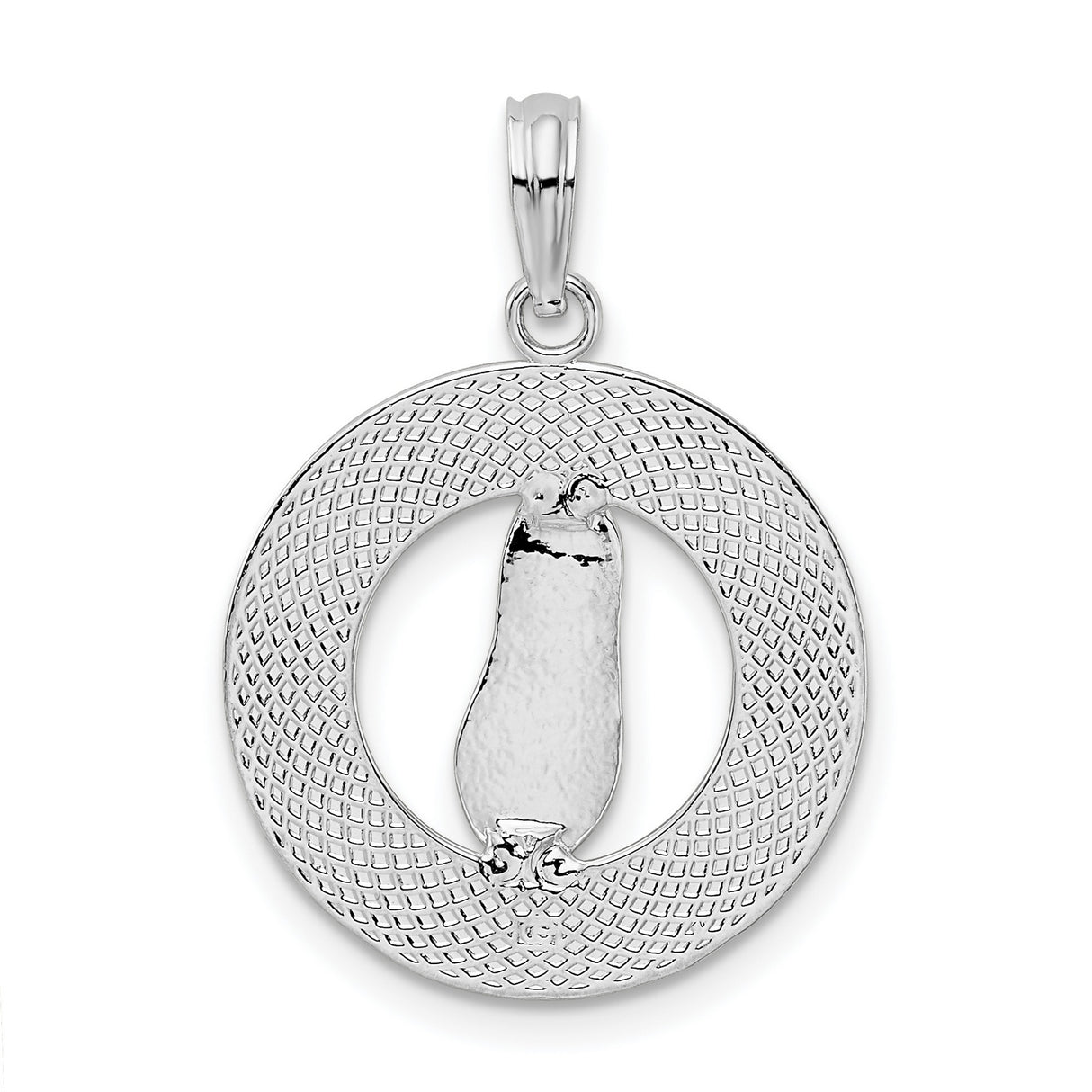 Sterling Silver Flip-Flop Pendant with Pentwater MI Engraving, Coastal Lake Vacation Charm